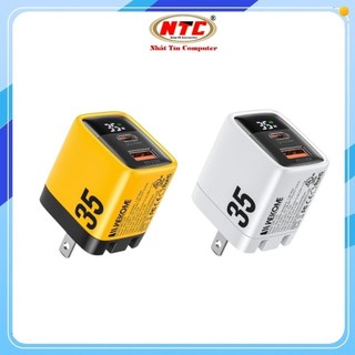 Cốc sạc nhanh 2 cổng Wekome WP-U25 / CS01 chân gập tiện dụng, USB 30W, TypeC 35W - Nhất Tín Computer