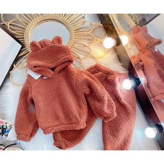 BỘ MŨ GẤU CHẤT LIỆU LÔNG TÉP BƯỞI MỀM ẤM CHO BÉ TRAI VÀ GÁI GIAO MÀU NGÂU NHIÊN