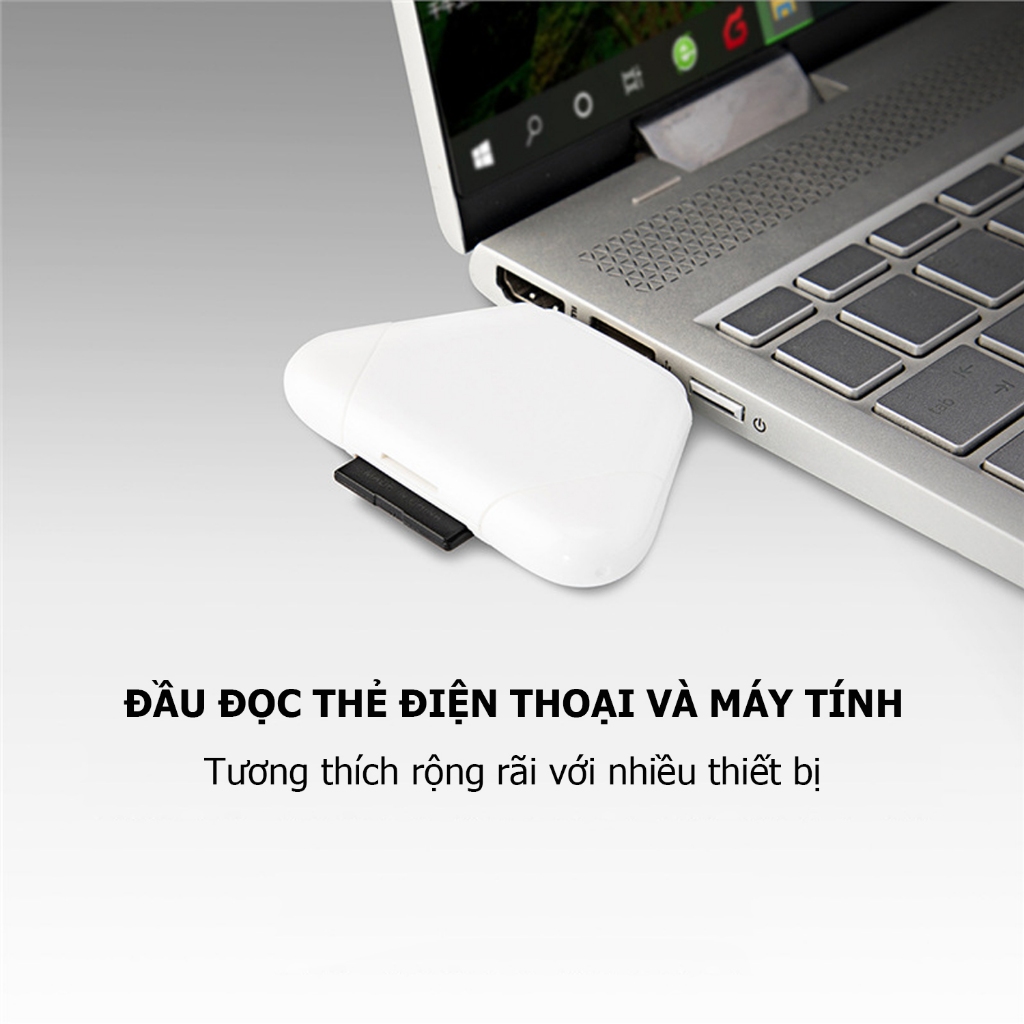 Đầu đọc thẻ đa năng 3 chân cắm dành cho điện thoại máy tính laptop - ảnh 4