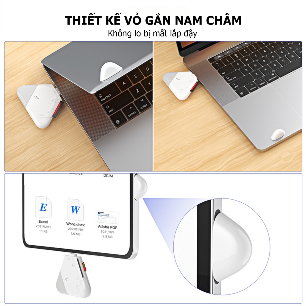 Đầu đọc thẻ đa năng 3 chân cắm dành cho điện thoại máy tính laptop - ảnh 2