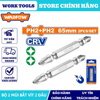 ĐỒ NGHỀ WADFOW  Bộ 2 Mũi bắt vít 2 đầu PH2+PH2 65mm WSV0K12