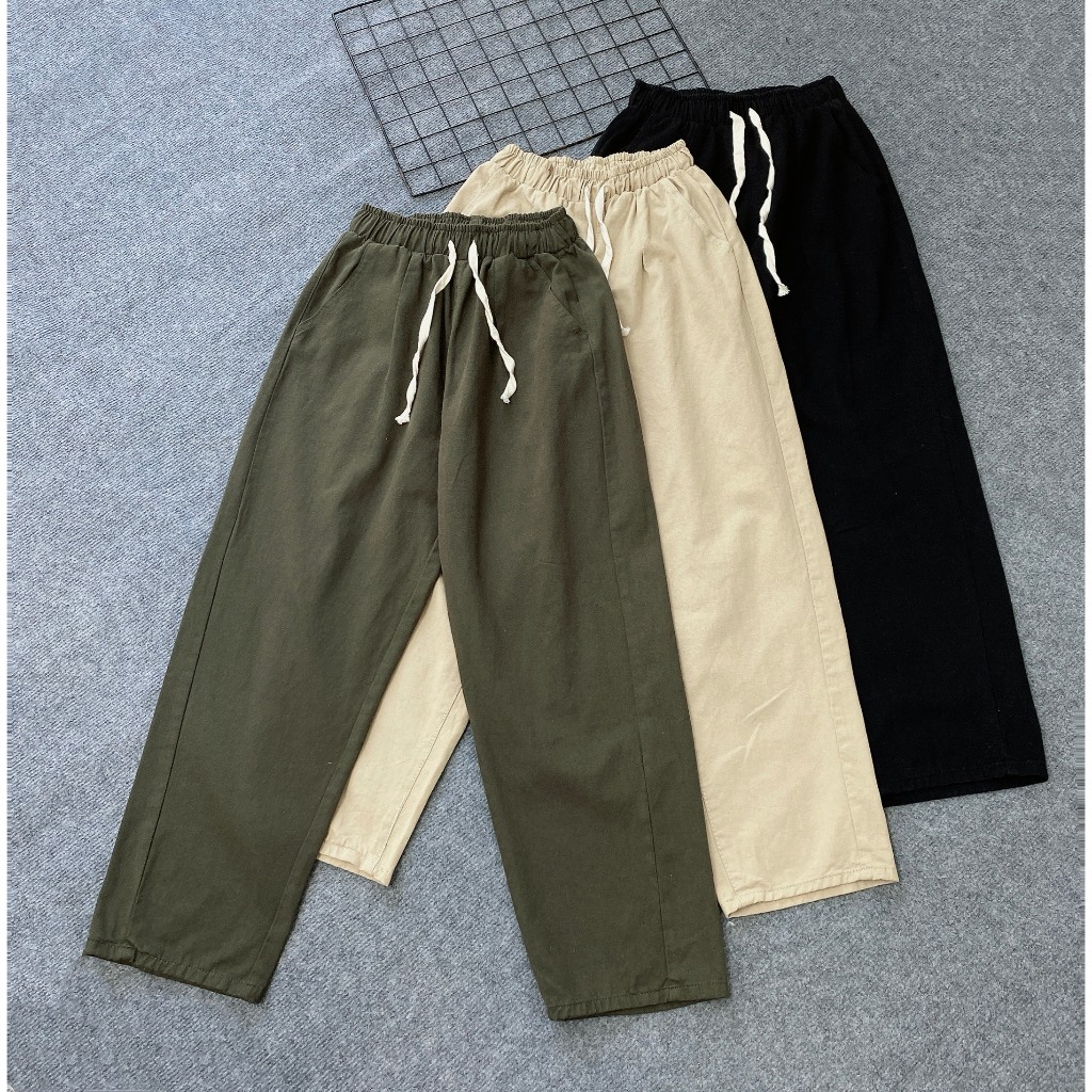 Quần Baggy Bigsize Lưng Thun Vải Kaki  From Chuẩn Dành Cho Nữ Chubby Che Khuyết Điểm Q521