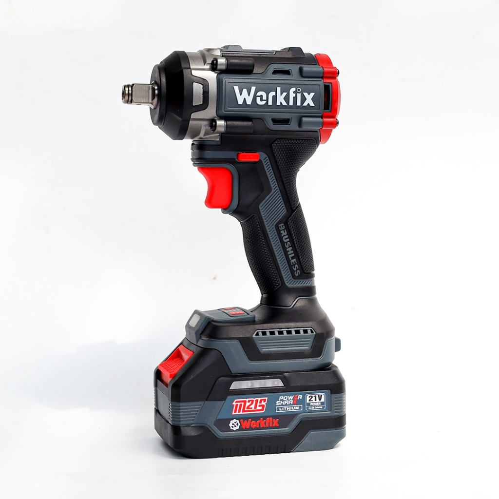 Máy Siết Bulong WORKFIX 550Pro, Lực siết 550Nm, 4 Cấp Lực và chế độ thông minh, Đầu Bulong 2 trong 1