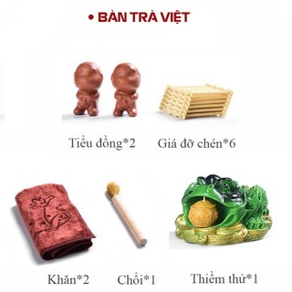 Bàn trà điện gỗ tự nhiên đun nước pha trà tự động tại bàn thông minh đa năng tặng kèm đầy đủ ấm chén và trà cụ