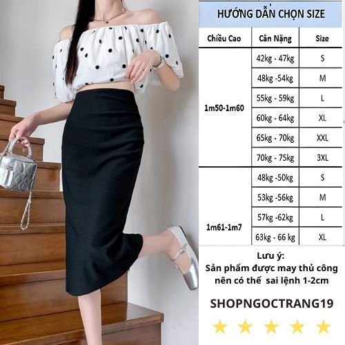 Chân Váy Bút Chì Gấp Ly Phần Eo Che Khuyết Điểm Bụng 2 Lớp Phù Hợp Đi Làm SHOPNGOCTRANG19 CV178