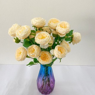 Combo 10 cành hoa giả - Hoa trà David Lucas 65cm trang trí bền, đẹp, sang trọng, giống thật