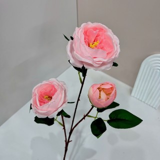 Combo 10 cành hoa giả - Hoa trà David Lucas 65cm trang trí bền, đẹp, sang trọng, giống thật