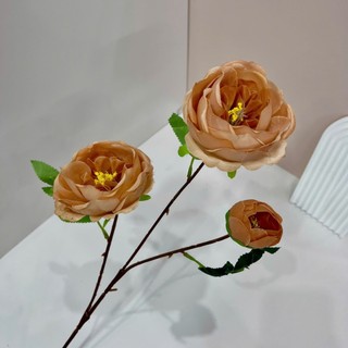 Combo 10 cành hoa giả - Hoa trà David Lucas 65cm trang trí bền, đẹp, sang trọng, giống thật