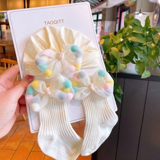 Set turban kèm tất cổ cao dễ thương cho bé 5-11kg. Set phụ kiện Chicbaby cho bé. Dino Kids