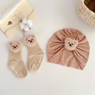 Set turban kèm tất cổ cao dễ thương cho bé 5-11kg. Set phụ kiện Chicbaby cho bé. Dino Kids