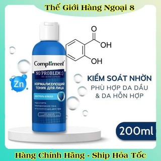 Toner BHA Compliment No Problem làm sạch sâu, kiềm dầu, giảm mụn, mờ thâm 200ml của Nga