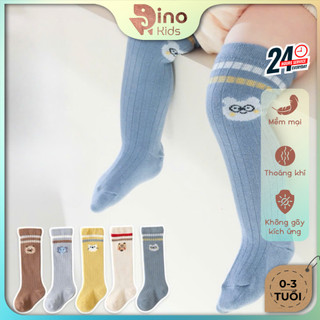 Tất vớ dài qua gối cho bé trai, bé gái 0-3 tuổi. Tất dữ ấm, chống trượt hình thú dễ thương Dino Kids
