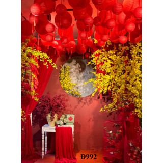 Bạckground decor trang trí Tết hiện đại, phông nền đỏ xu hướng mới