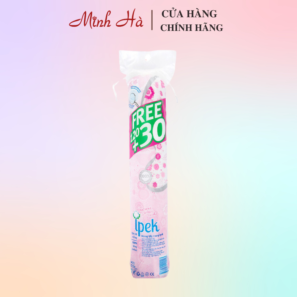 Ảnh Bông tẩy trang Ipek 150 miếng nhẹ nhàng làm sạch bụi bẩn hoặc lớp trang điểm mà không gây tổn hại đến da 1