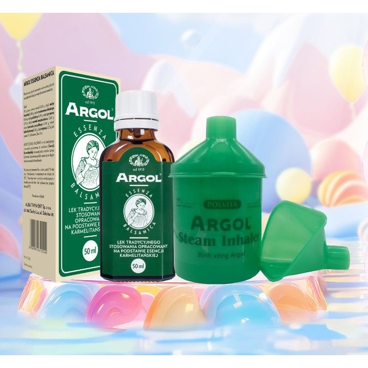Combo xông mũi họng tinh dầu hỗn hợp Argol Essenza Balsamica + Bình ...