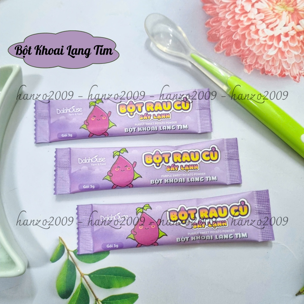 Bột rau củ cho bé ăn dặm sấy lạnh Dalathouse Dalahouse gói 3gr 10gr