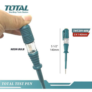 Bút thử điện TOTAL cỡ 3-4 inch THT291408 THT291908, Bh 12 tháng  Kouritsu Official Store