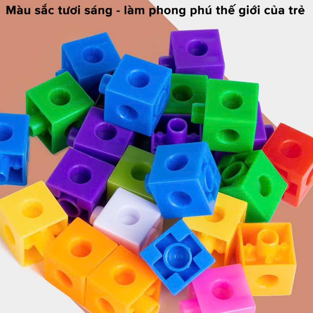 Ảnh Xếp Hình Numberblocks Đồ Chơi Toán Học Thông Minh Trí Tuệ Cho Bé Linking Cube 100 Viên Chính Hãng Amalife 3