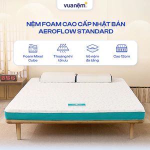 Nệm Foam Aeroflow Standard Nhật Bản Cao Cấp Êm Ái Mềm Mại Nâng Đỡ Tối Đa Vua Nệm