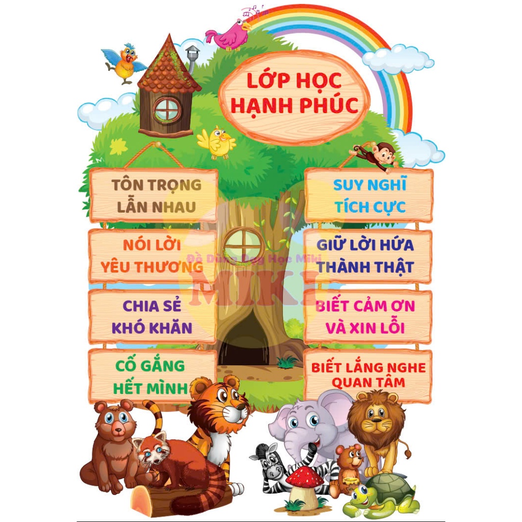 🌈 LỚP HỌC HẠNH PHÚC MẪU SỞ THÚ 🌈 (trang trí lớp)