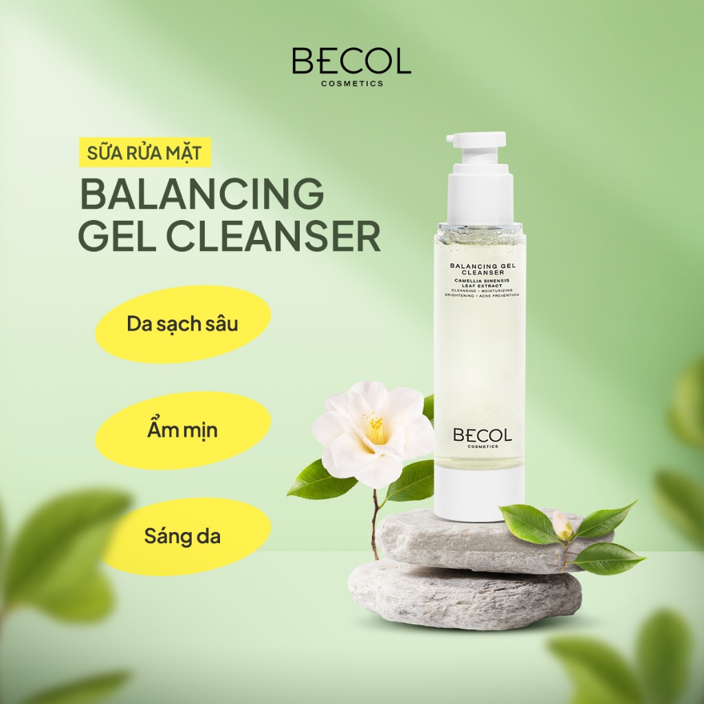 Sữa Rửa Mặt Gel BECOL Balancing Gel Cleanser 100ml | Cấp Ẩm, Làm Sạch Dịu Nhẹ Cho Da Dầu & Da Nhạy Cảm