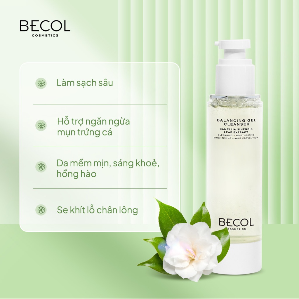 Sữa Rửa Mặt Gel BECOL Balancing Gel Cleanser 100ml | Cấp Ẩm, Làm Sạch Dịu Nhẹ Cho Da Dầu & Da Nhạy Cảm