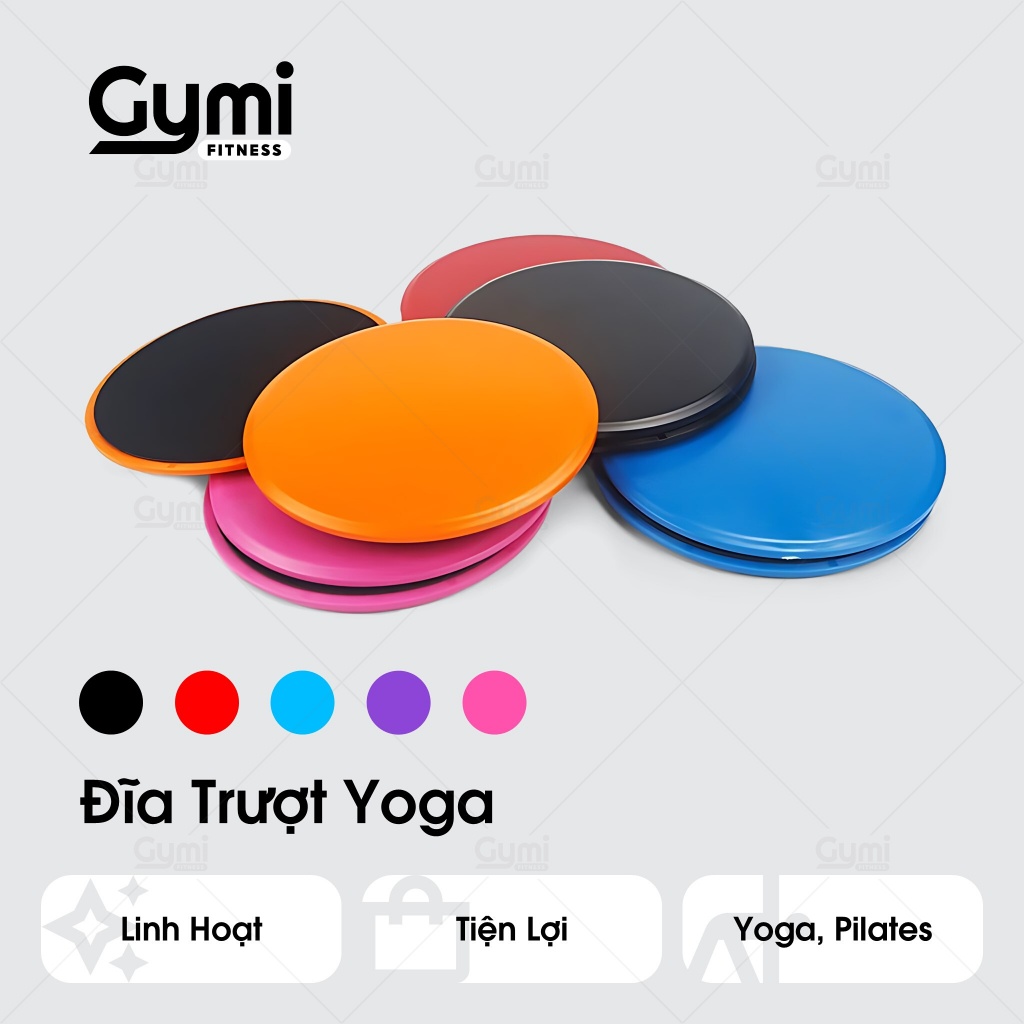 [1 Cặp] Đĩa trượt hỗ trợ tập Yoga - Đĩa Tròn 18x18cm, Chất Liệu nhựa ABS và xốp - DiaTruot