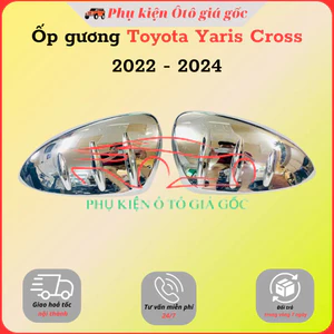 Ốp gương chiếu hậu xe Toyota Yaris Cross 2023, 2024, 2025 Mạ Crom cao cấp, sáng bóng