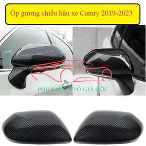 Ốp gương chiếu hậu xe Toyota Camry 2014 - 2022, 2023, 2024, 2025 Vân Carbon cao cấp