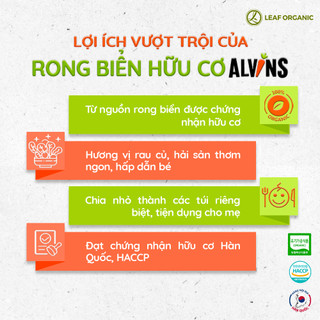 Rong biển rắc cơm hữu cơ Alvins cho bé