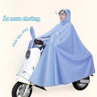 Áo Mưa Cánh Dơi Cao Cấp Vải Dù Dày Dặn – Có Kính Chắn Gió, Mặt Trước Trong Suốt Xem Đồng Hồ Dễ Dàng