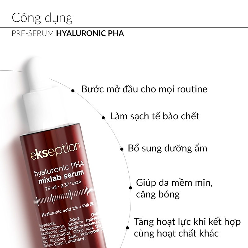 Ảnh Pre-Serum Hyaluronic 2% PHA 5% EKSEPTION 75ml dưỡng ẩm da, giúp da sáng và căng mọng 1