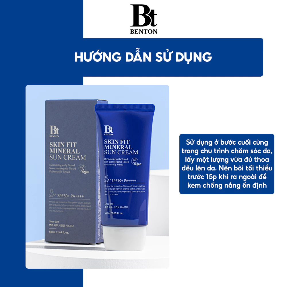 Ảnh Kem chống nắng khoáng chất Benton Skin Fit Mineral SPF50+/PA++++ 50ml 4