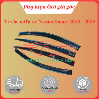 Vè mưa xe Nissan Sunny 2013 - 2022, 2023 - Chỉ mạ crom cao cấp