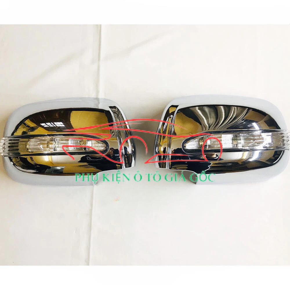 Ốp gương chiếu hậu Xe Toyota Innova/Fortuner 2006-2015 các loại (Khuyết đèn, Có đèn Lead, Không đèn), Mạ Crom, 1 cặp.