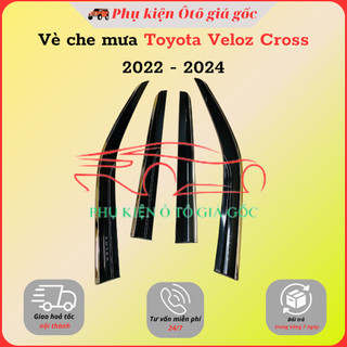 Vè che mưa xe Toyota Veloz 2022 - 2025 Chỉ INOX 4 chi tiết cao cấp, dày dặn, sáng bóng