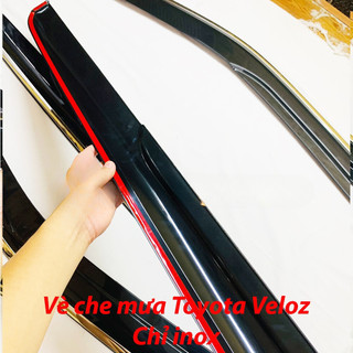 Vè che mưa xe Toyota Veloz 2022 - 2025 Chỉ INOX 4 chi tiết cao cấp, dày dặn, sáng bóng