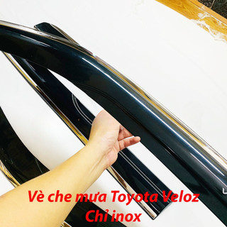 Vè che mưa xe Toyota Veloz 2022 - 2025 Chỉ INOX 4 chi tiết cao cấp, dày dặn, sáng bóng