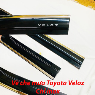 Vè che mưa xe Toyota Veloz 2022 - 2025 Chỉ INOX 4 chi tiết cao cấp, dày dặn, sáng bóng
