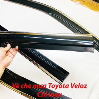 Vè che mưa xe Toyota Veloz 2022 - 2025 Chỉ INOX 4 chi tiết cao cấp, dày dặn, sáng bóng