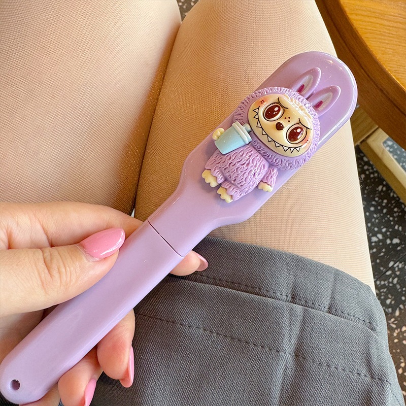 Lược Dài Gấp Gọn Hoạt Hình Thú Labubu Hottrend Dễ Thương Xinh Xắn Phụ Kiện Làm Đẹp Tóc Empoli