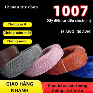 Dây điện tử1007 Dây tiêu chuẩn Mỹ Dây điện hàn mạch Dây bảo vệ môi trường Nhiều lõi dây điện dây mềm Dây xe máy dây ô tô