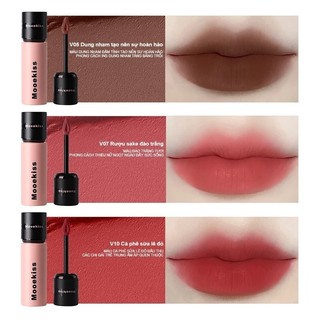 [HỎA TỐC MOOEKISS] Son Kem Mooekiss Loại Son sáng da Son bóng mỏng nhẹ dưỡng ẩm tint lì không khô môi 3g