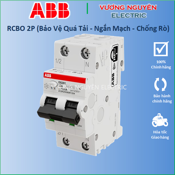 RCBO chống giật aptomat 2p chống giật rò quá tải ngắn mạch mã GSH201 6A ...
