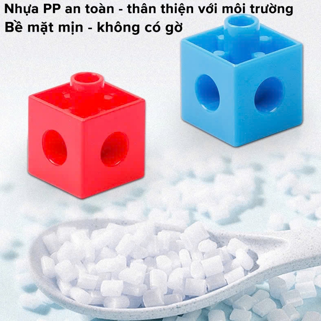 Ảnh Bộ Đồ Chơi Xếp Hình Thông Minh Number Blocks Hình Vuông 100 Viên Nhựa PP Cao Cấp Chính Hãng Amalife 3