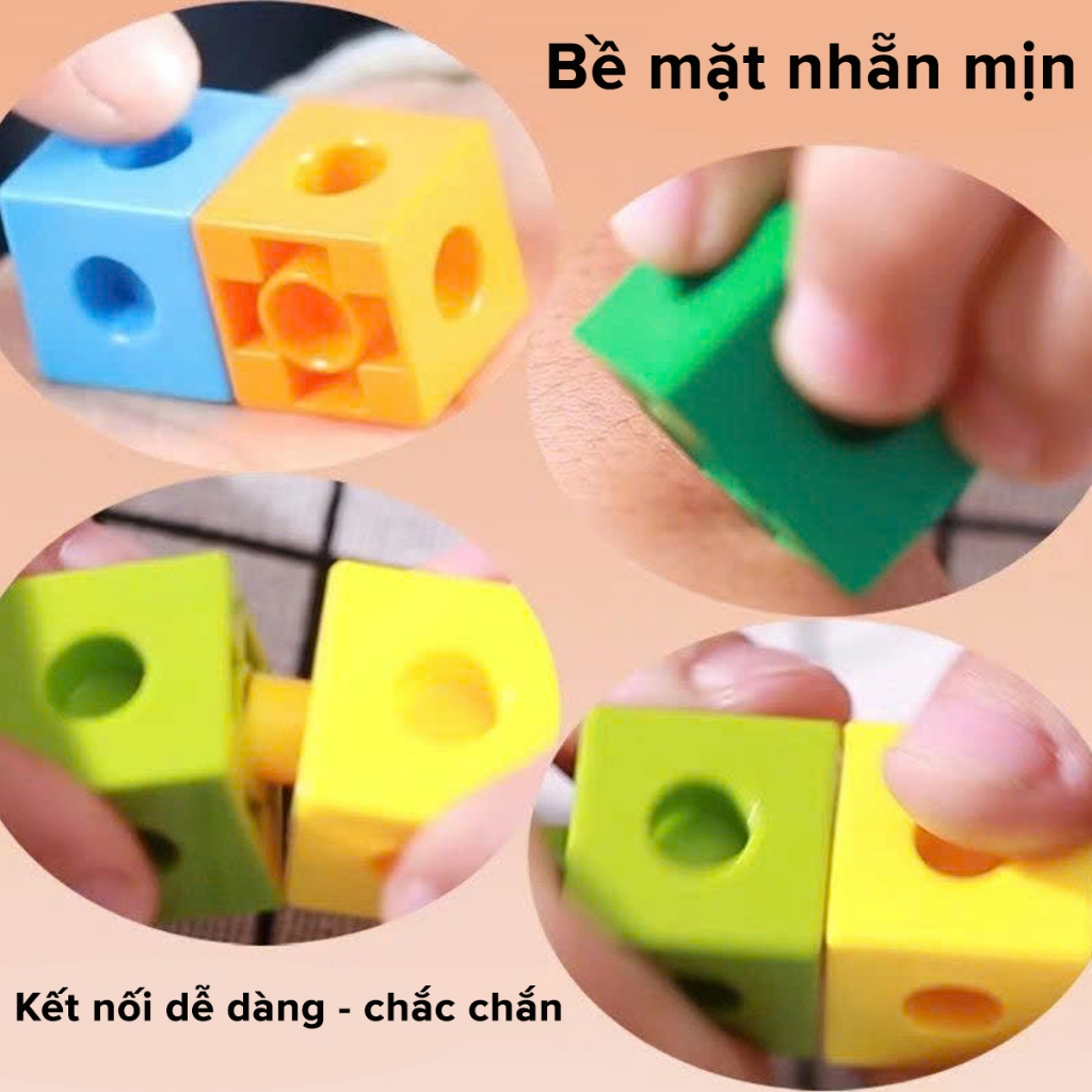 Ảnh Bộ Đồ Chơi Xếp Hình Thông Minh Number Blocks Hình Vuông 100 Viên Nhựa PP Cao Cấp Chính Hãng Amalife 4