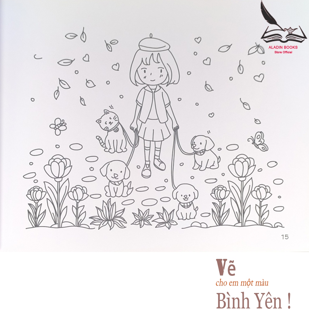 Sách-Vẽ Cho Em Một Màu Bình Yên-Lant-Tiểu Tranh-Chất Liệu Giấy Cao Cấp