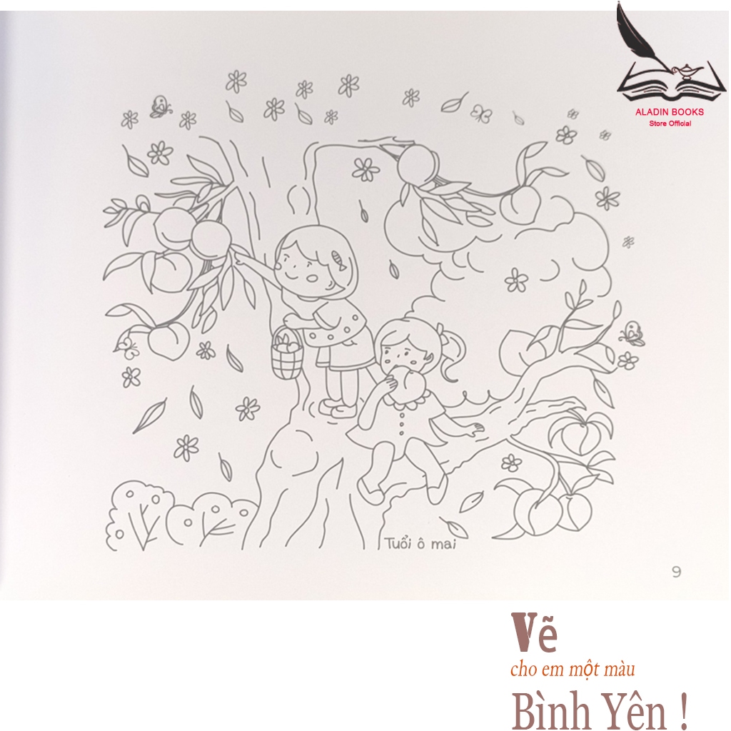 Sách-Vẽ Cho Em Một Màu Bình Yên-Lant-Tiểu Tranh-Chất Liệu Giấy Cao Cấp