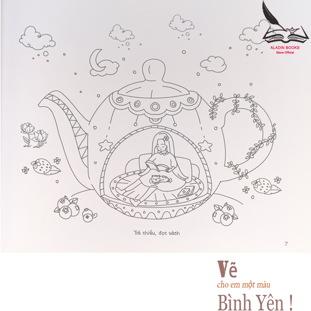 Sách-Vẽ Cho Em Một Màu Bình Yên-Lant-Tiểu Tranh-Chất Liệu Giấy Cao Cấp