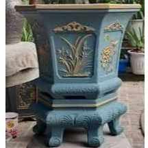 khuôn Chậu lục giác rộng 31cm cao 26cm nhựa abs